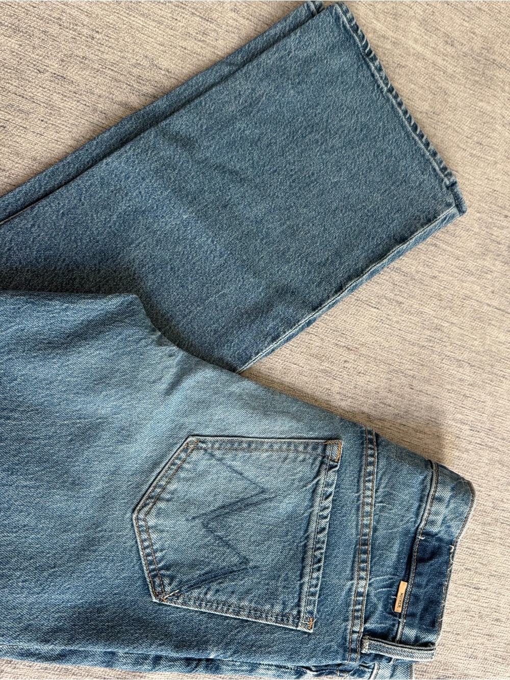 MOTHER Straight-Leg Jeans in Light Blue Denim